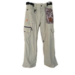 Grenade Snow Pants Ivory Nylon Snowboard Pockets Vtg Y2K Small Fatigue Project